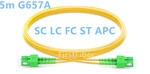 5m SC LC FC ST APC Patch Cable Fiber Duplex 2 cores Jumper,Patch Cord G657A 2.0mm PVC OS2 SM Bend Insensitive