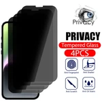 4Pcs Protective Glass For Iphone 14 13 12 11 Pro SE Anti-Spy Screen Protector For Iphone 14 PRO MAX Plus 12 Mini Privacy Glass