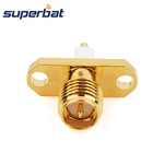 Superbat RP-SMA 2 hole Panel Mount Female with Short Dielectric and Solder RF Coaxial Connector