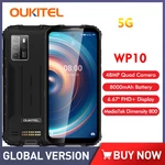 Oukitel Wp10 Unlocked Smartphone Waterproof 5g Phone 8gb+128gb 8000mah 48mp Camera 6.67'' Fhd+ Global Version Nfc Mobile Phone