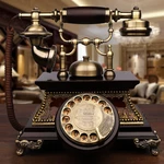 European Antique Old Telephone Vintage Fashion Solid Wood Retro Home Office Wired Fixed Phone Nostalgic Landline Novel Gifts