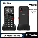 UNIWA V1000 2.31Inch 4G Phones Flashlight 0.3MP Camera Big Button Long Time Standby English Russian Keypad Mobile Phone Unlocked