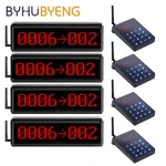 BYHUBYENG Queuing System Long Range LED Display Management For Hospital Restaurant Pager Waitress Waterproof Wireless