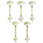 Face Roller Double Head Facial Massage Roller Stone Portable Facial Rolling Massager Gold Arc Rod