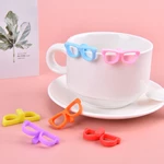 6Pcs Silicone Glasses Shaped Wine Glass Marker Drinking Cup Identifier Goblet