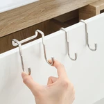 Kitchen Hange Steel Stainless Hook Bedside Towel Hook 1pcs S-shape Cabinet Type Back Cabinet Bathroom Storage Double Coat Door