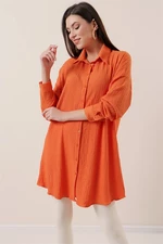 By Saygı Front Buttoned Seeer Tunic Orange