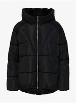 Black Women's Quilted Winter Jacket WITH Hood ONLY Alina - Women