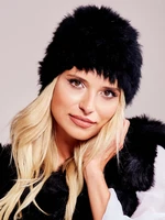 Black hat made of organic fur