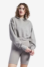 Bavlnená mikina Reebok Classic Dye Cropped HB8622-grey, dámska, šedá farba, s kapucňou, jednofarebná