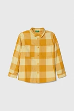 Dětská bavlněná košile United Colors of Benetton žlutá barva