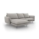 Jasnoszara sofa narożna Cosmopolitan Design Vienna, lewostronna