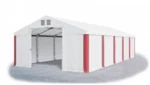 Garážový stan 6x12x4m střecha PVC 560g/m2 boky PVC 500g/m2 konstrukce ZIMA Bílá Bílá Červené