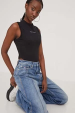 Body Tommy Jeans dámske,čierna farba,DW0DW17392