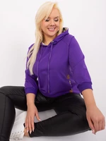 Dark purple women's plus size sweatshirt with cuffs