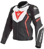 Dainese Avro 4 Black Matt/White/Fluo Red 50 Lederjacke