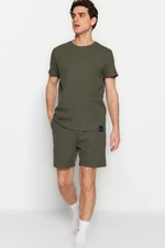 Trendyol Khaki Regular Fit Krátká Pyžama Sada