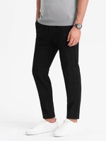 Ombre Men's pants with a classic cut in a delicate check - black