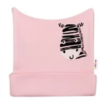 Novorozenecká čepička Baby Nellys, Zebra - růžová, vel. 56 (1-2m)