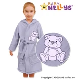 Baby Nellys Dětský župan - Medvídek Teddy bear - šedý, vel. 86 (12-18m)