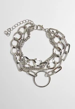 Silver bracelet for layering rings