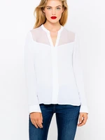 White Blouse with Translucent Detail CAMAIEU - Women