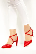 Fox Shoes Red Women's Heeled Shoes