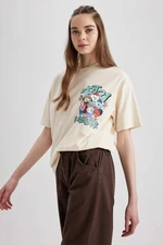DEFACTO Coool BT21 Licensed Oversize Fit Printed Short Sleeve T-Shirt