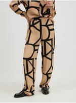 Beige women's patterned trousers ONLY Ava - Women's