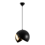 Czarno-brązowa lampa wisząca z metalowym kloszem ø 30 cm Pacman – Opviq lights