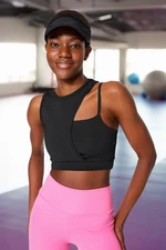 Trendyol Knitted Sports Bra with Black Mid Support/Styling Rope Strap Trendyol Knitted Sports Bra with Black Mid Support/Styling Rope Strap