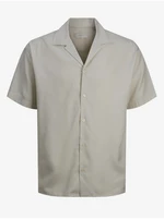 Beige Men's Short Sleeve Shirt Jack & Jones Aaron - Men's
