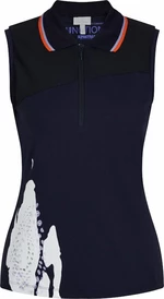 Sportalm Gerda Womens Sleeveless Polo Shirt Deep Water 34 Camiseta polo