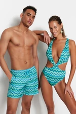 Trendyol Multi Color Standard Size Swimwear Marine Shorts
