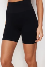 Trendyol Black Seamless/Seamless Push Up Drawstring Knitted Sports Shorts/Short Leggings