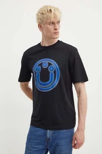 Bavlnené tričko Hugo Blue pánske, čierna farba, s potlačou, 50519706