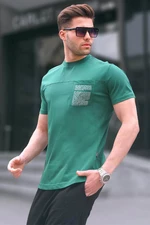 Madmext Dark Green Men's Regular Fit T-Shirt with Patch Pockets 6102.