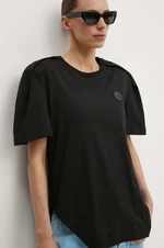 Bavlnené tričko MMC STUDIO dámske, čierna farba, PIN.TSHIRT