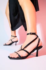 LuviShoes MIAS Women's Black Heeled Sandals