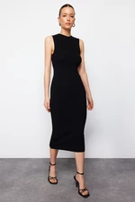 Trendyol Black Midi Knitwear Back Detail Premium Yarn / Special Yarn Knitwear Dress