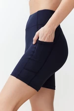 Trendyol Navy Blue Double Pocket Detailed Knitted Sports Shorts/Short Leggings