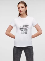 Women's White T-Shirt KARL LAGERFELD Ikonik 2.0 - Women