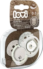 LOVI Dudlík s mini štítkem silikonový dynamický Buddy Bear 0-3m 2 ks