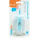 BabyOno Safe Baby Toothbrush zubní kartáček pro děti 6m+ Blue 1 ks
