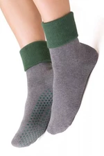 Steven abs 126 šedo-zelené froté Dámské ponožky 35/37 šedá