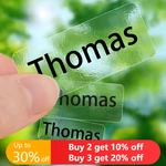 Waterproof Tag Transparent Personalized Custom Name Sticker Kindergarten in Hebrew Label For Children School Stationery