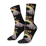 Hip Hop Retro Hiss Into The Abyss Crazy Men's compression Socks Unisex Raccoon Cute Animal Harajuku Pattern Printed Crew Sock