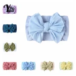 Yundfly 1 PCS Toddler Fashion Handmade Bows Elastic Wide Headband Soft Skin-friendly Nylon Hairband Baby Headwear Birthday Gifts