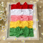 3Pcs/Set Cute Bowknot Baby Headband Soft Nylon Elastic Newborn Infant Hairband Solid Color Girls Hair Band Baby Hair Accessories