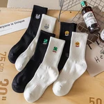 Simple and Funny Spring and Autumn Summer Embroid Middle Tube Socks For Men Sports Trends